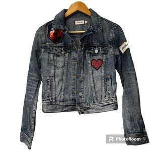 Sunday Best Aritzia denim embroidered jacket Size small